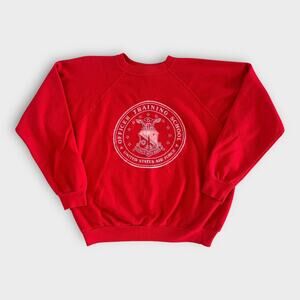 Vintage 70s/80s U.S. Air Force Officer Training School Sweatshirt sz Large Red